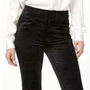 PAIGE New W/O Tags- Lou Lou Velvet Crop Kick Flare Pant-Size 27, Black